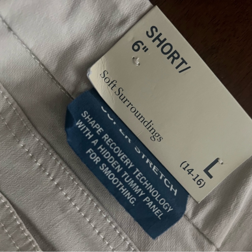 Soft Surroundings Cream Stretch Shorts - Picture 3 of 4